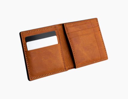 Men’s Tan Slim Genuine Leather Bifold Wallet